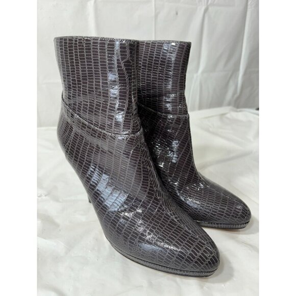 Jimmy Choo grey lizard embossed Leather Bootie Boots Size 8.5 - Picture 2 of 14
